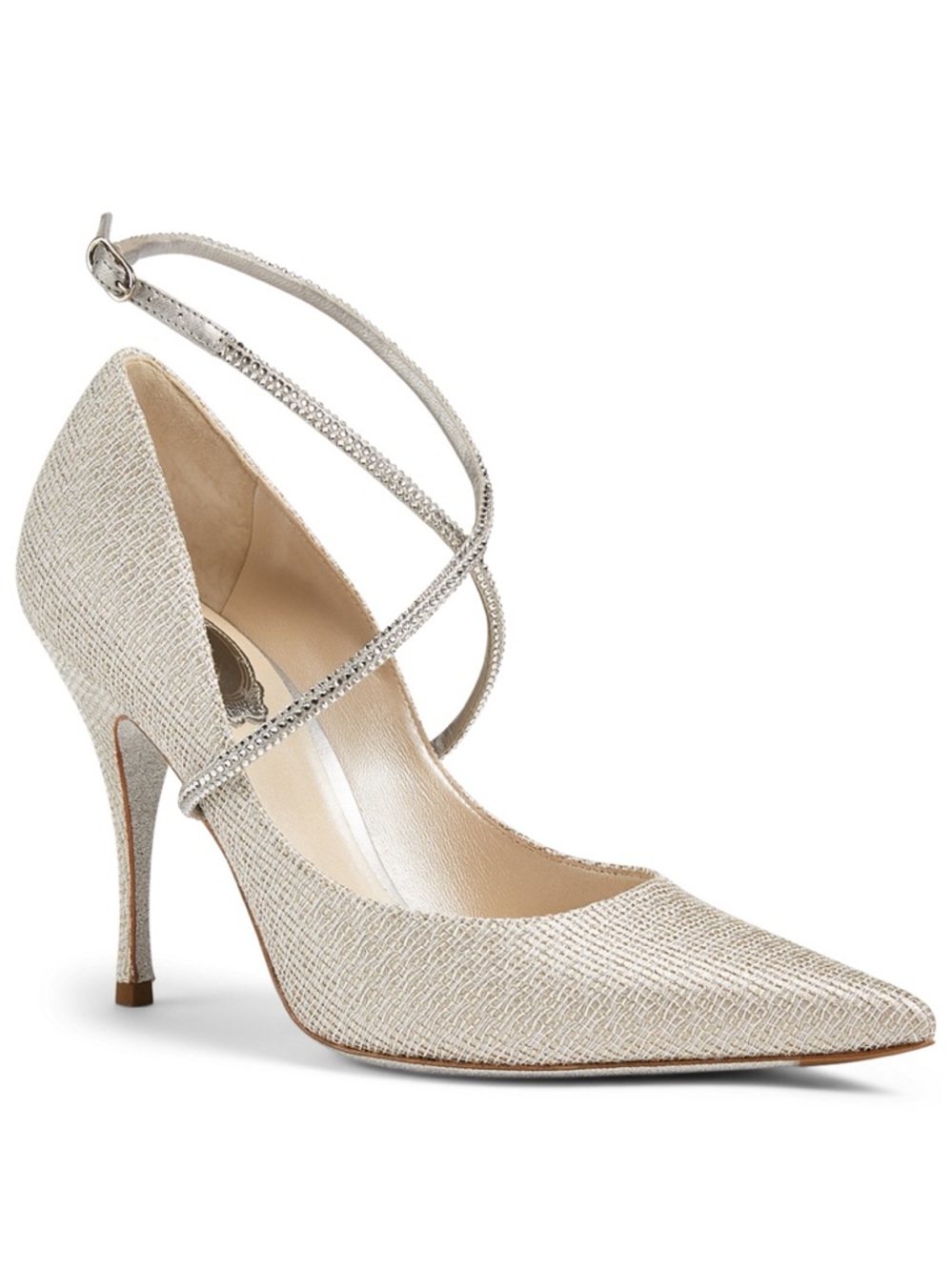 Rene Caovilla Metallic Pointed Toe Pumps Size 37 Made in Italy